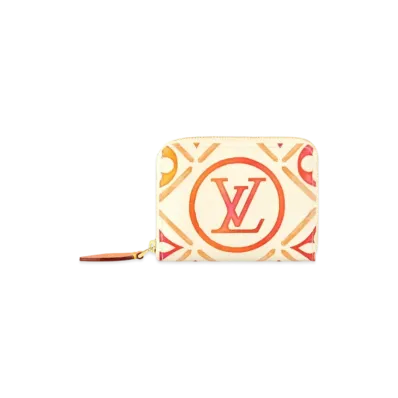 Louis Vuitton Zippy Coin Purse Monogram Tiles Canvas "Coral"