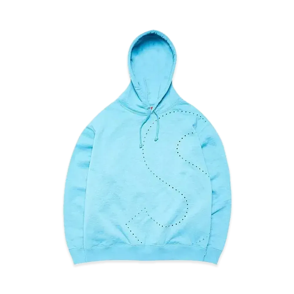 Supreme Laser Cut S Logo Hooded Sweatshirt "Blue"