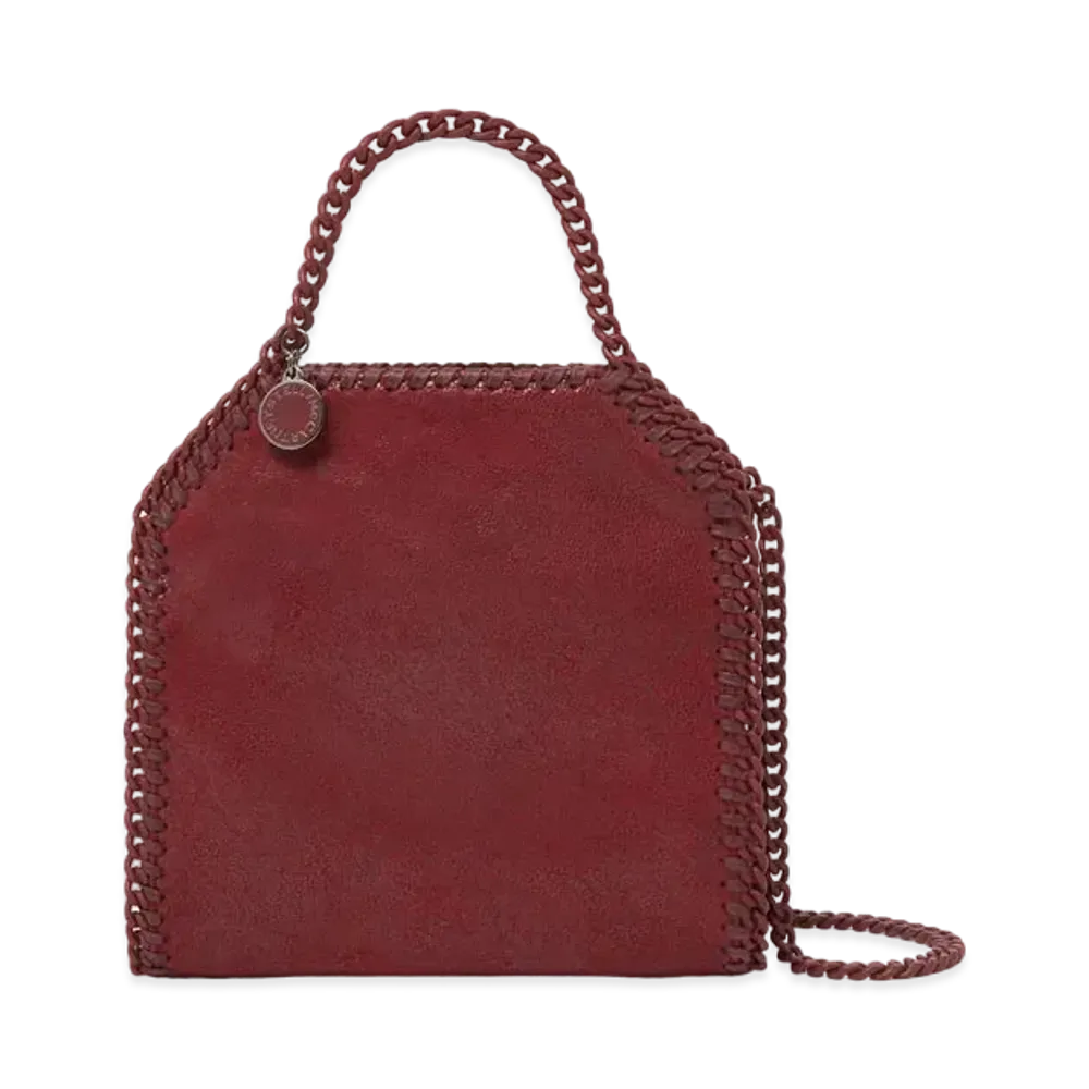 STELLA McCARTNEY Falabella Tiny Enamel Tote Bag "Ruby Red"