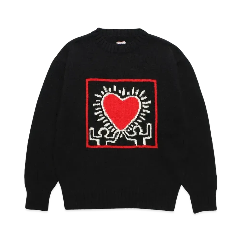WACKO MARIA x Keith Haring Jacquard Knit Sweater "Black"