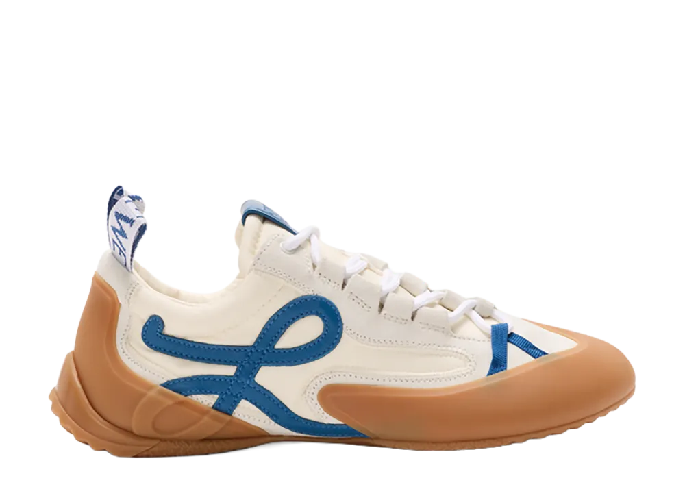 LOEWE Grip Sneaker in Nylon Suede and TPU "White/Blue"