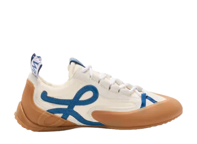 LOEWE Grip Sneaker in Nylon Suede and TPU "White/Blue"