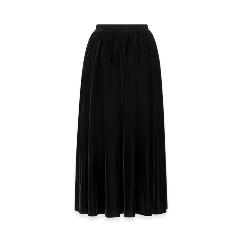 Dior Women's Flared Mid-Length Skirt Velvet "Black"