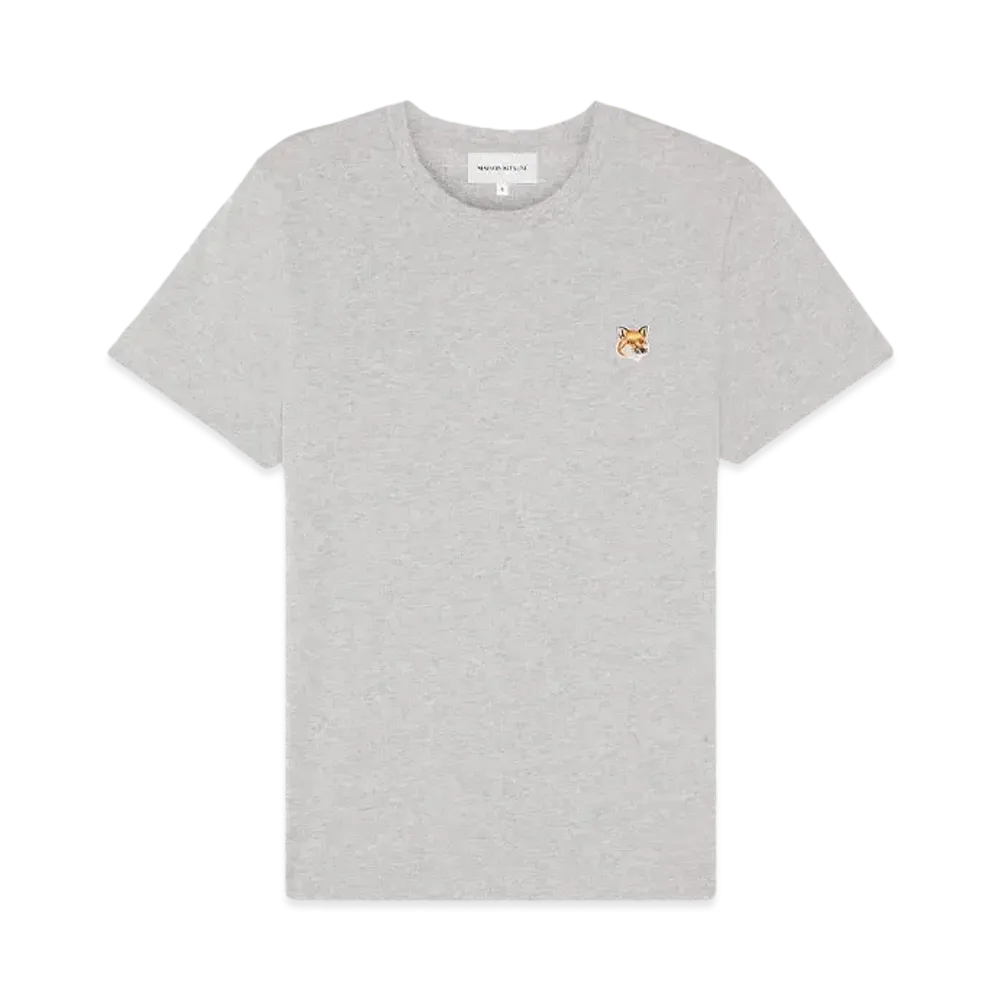 Maison Kitsune Fox Head Patch Regular T-Shirt "Light Grey Melange"