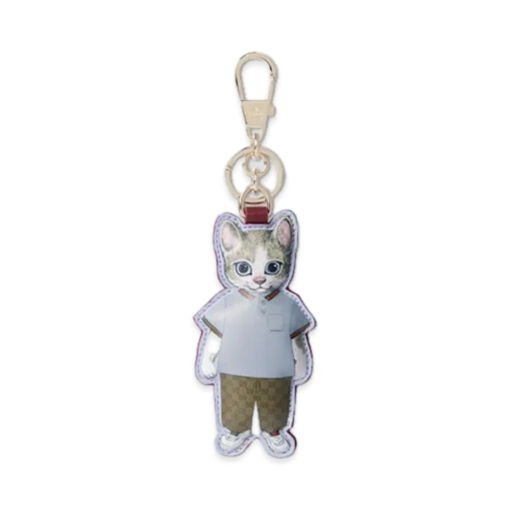 GUCCI x Higuchi Yuko Cat (Boris) Keychain Japan Exclusive "Beige/Dark Brown"