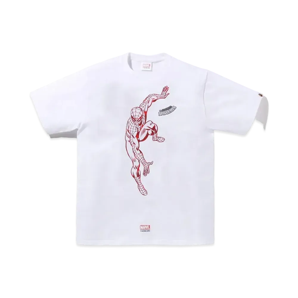 A BATHING APE x MARVEL SPIDER-MAN TEE "White"