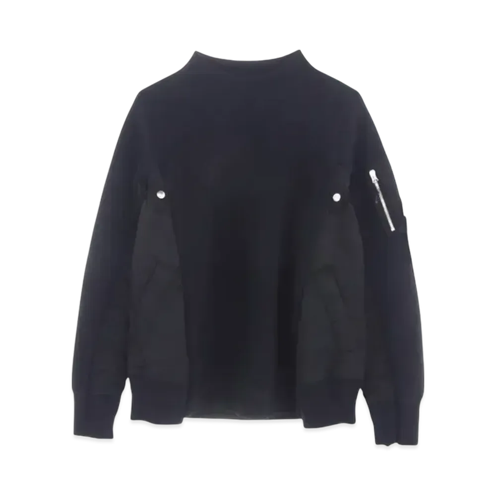 sacai 24SS Sponge Sweat Nylon Twill Pullover "Navy"