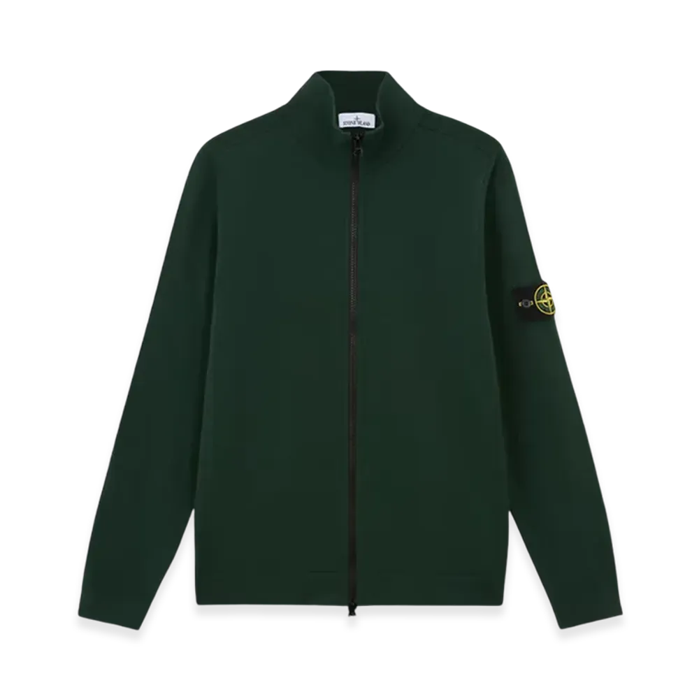 Stone Island 503A1 Stretch RWS Wool Knit Cardigan with Two Way Zipper - 24FW "Musk Green"
