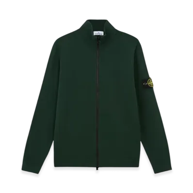 Stone Island 503A1 Stretch RWS Wool Knit Cardigan with Two Way Zipper - 24FW "Musk Green"