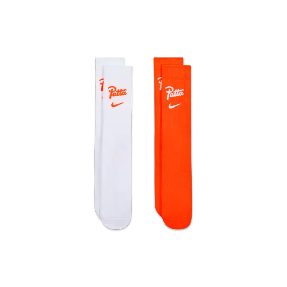 Nike x Patta X2 World Cup Everyday Essential Crew Socks (2 Pairs) Netherlands "White/Orange"