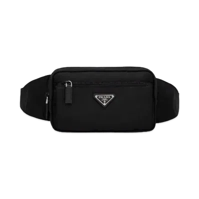 PRADA Nylon and Saffiano Leather Belt Bag "Black"