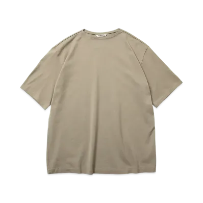 AURALEE Luster Plating Narrow Boat Neck Tee "Khaki Grey"