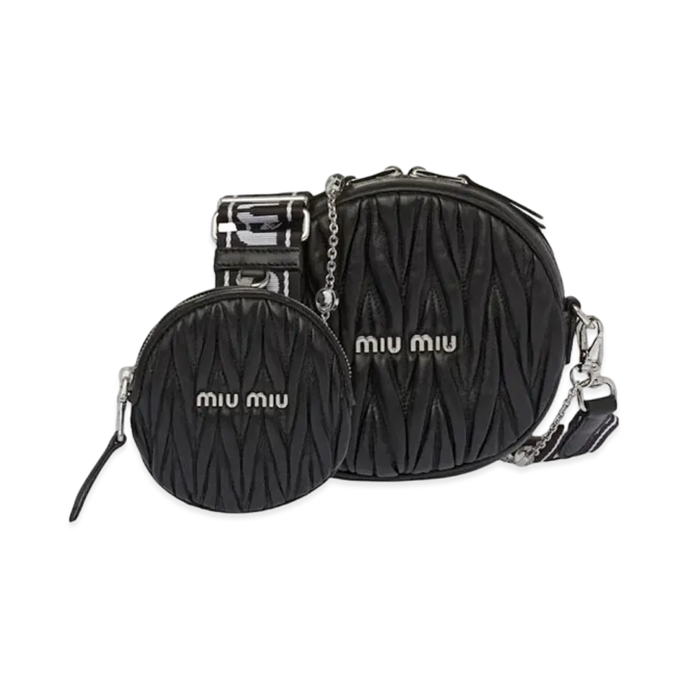 MIU MIU Materassenapa Leather Shoulder Bag "Black"