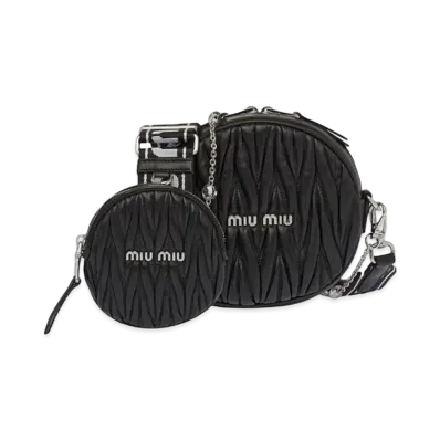 MIU MIU Materassenapa Leather Shoulder Bag "Black"