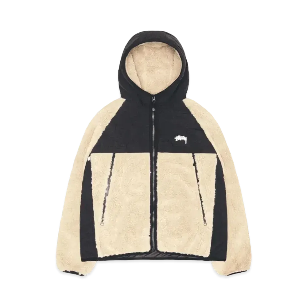 Stussy Sherpa Paneled Hooded Jacket "Beige"