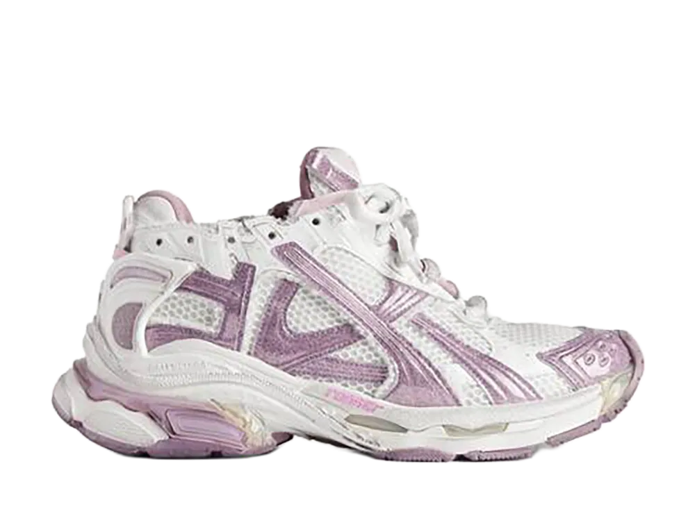 Balenciaga Women's Runner Glitter Sneakers "White/Lilac/Pink"