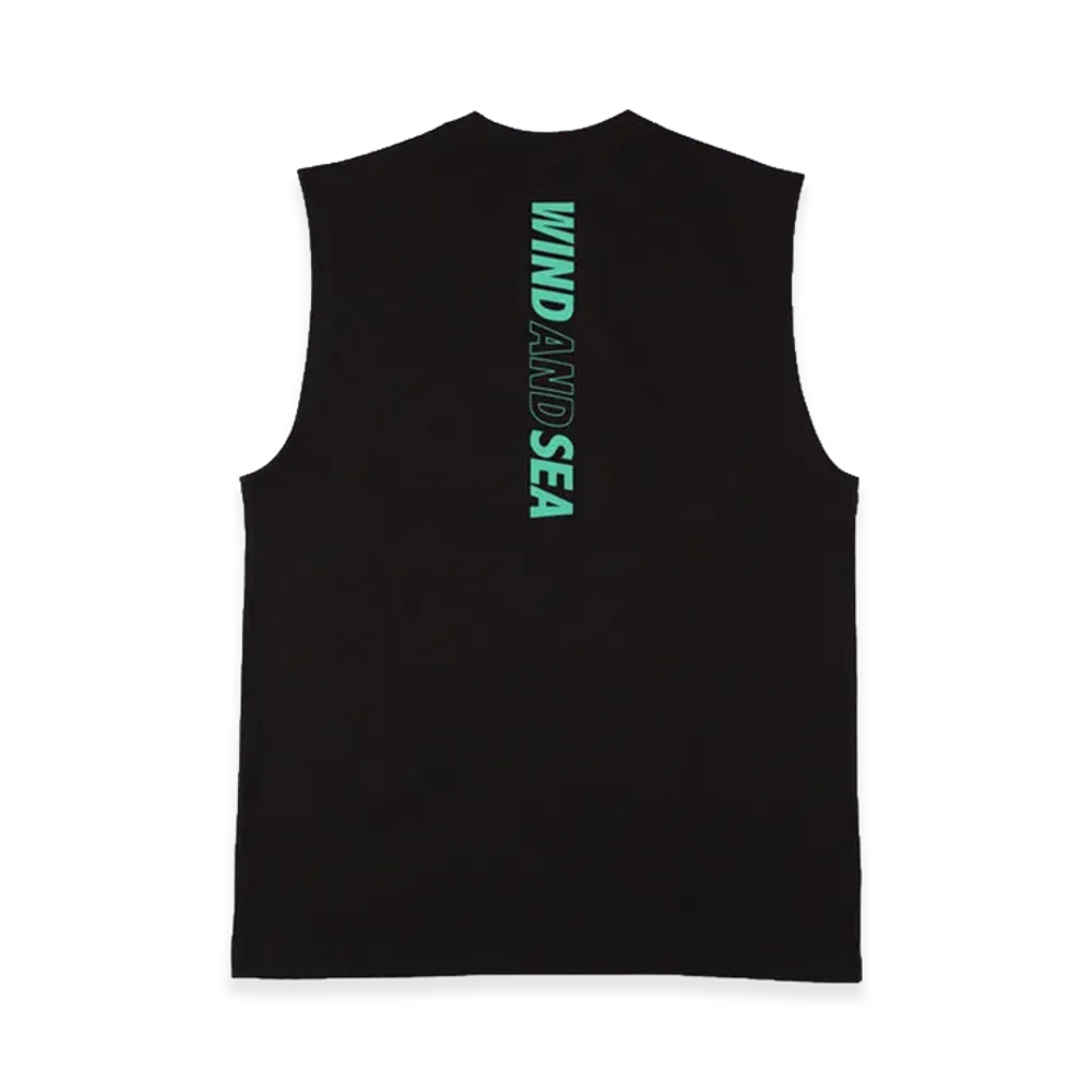 WIND AND SEA Tech No Sleeve Tee "Black/Mint"