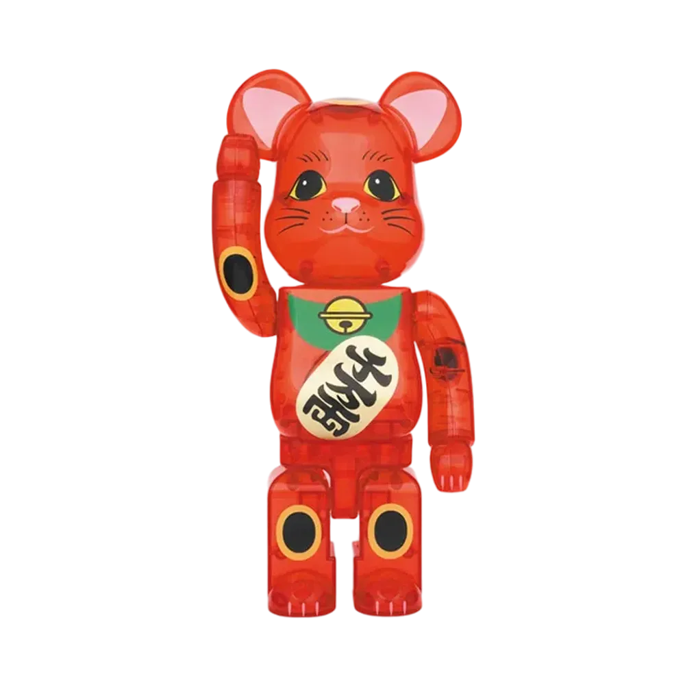Bearbrick Maneki Neko Plum transparent 400%