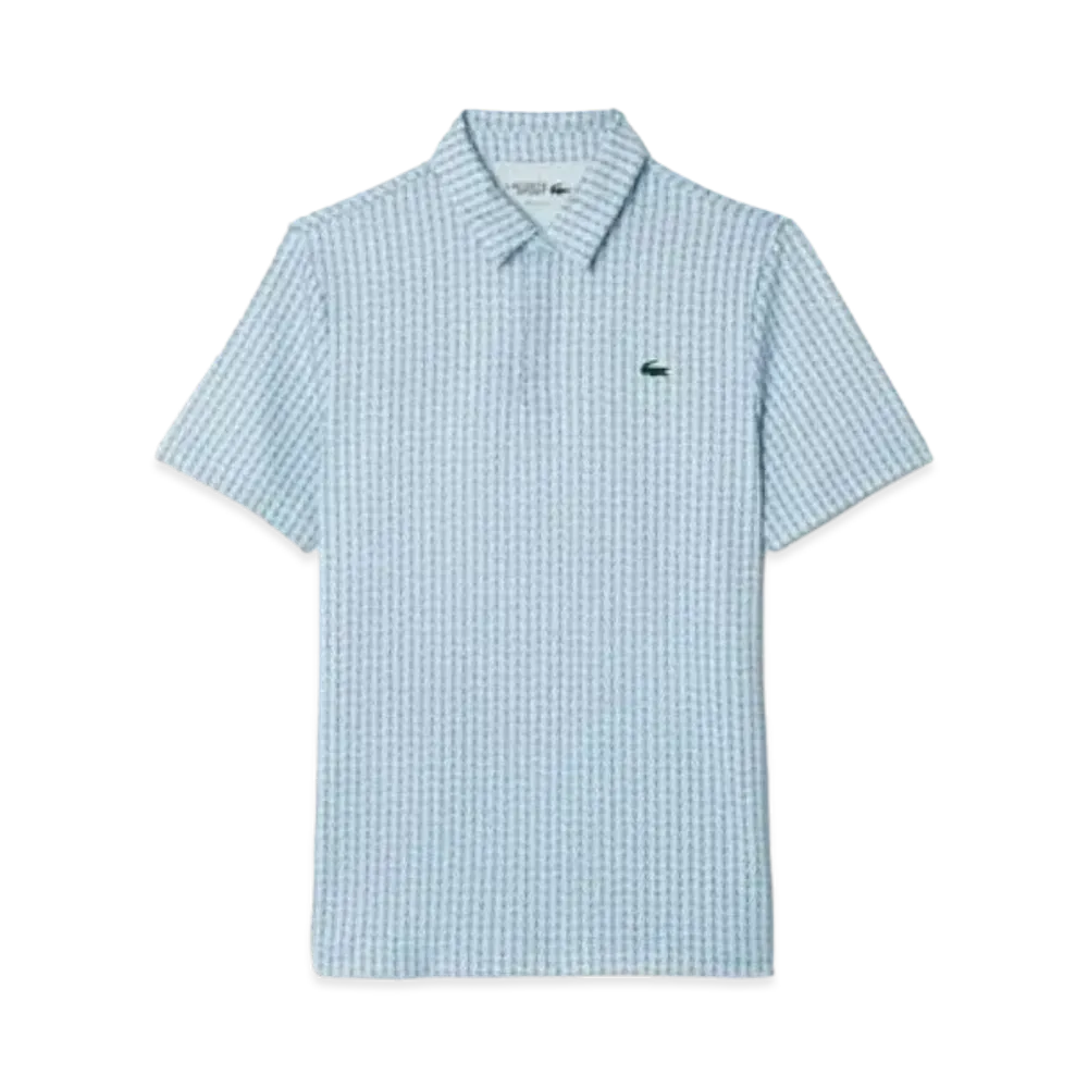LACOSTE Minimum Allover Print Golf Polo Shirt "Light Blue"
