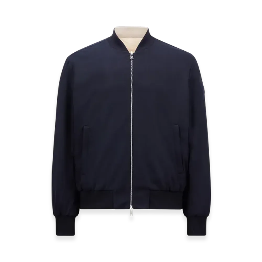 MONCLER Villerest Reversible Cashmere Blend Down Bomber Jacket "Navy Blue"