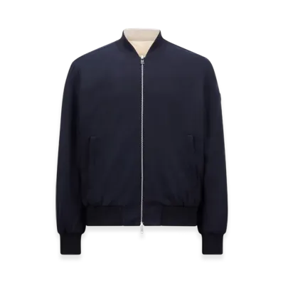 MONCLER Villerest Reversible Cashmere Blend Down Bomber Jacket "Navy Blue"