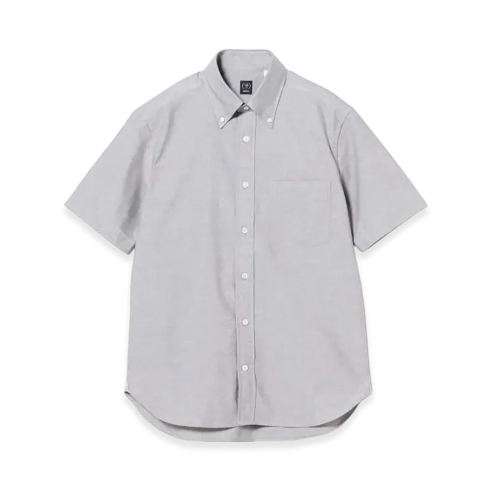 BEAMS Coolmax Oxford Short Sleeve Button Down Shirt "Black"