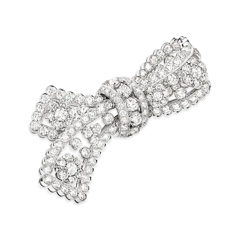 Van Cleef & Arpels Snowflake Noeud clip "18K White gold/Diamond"