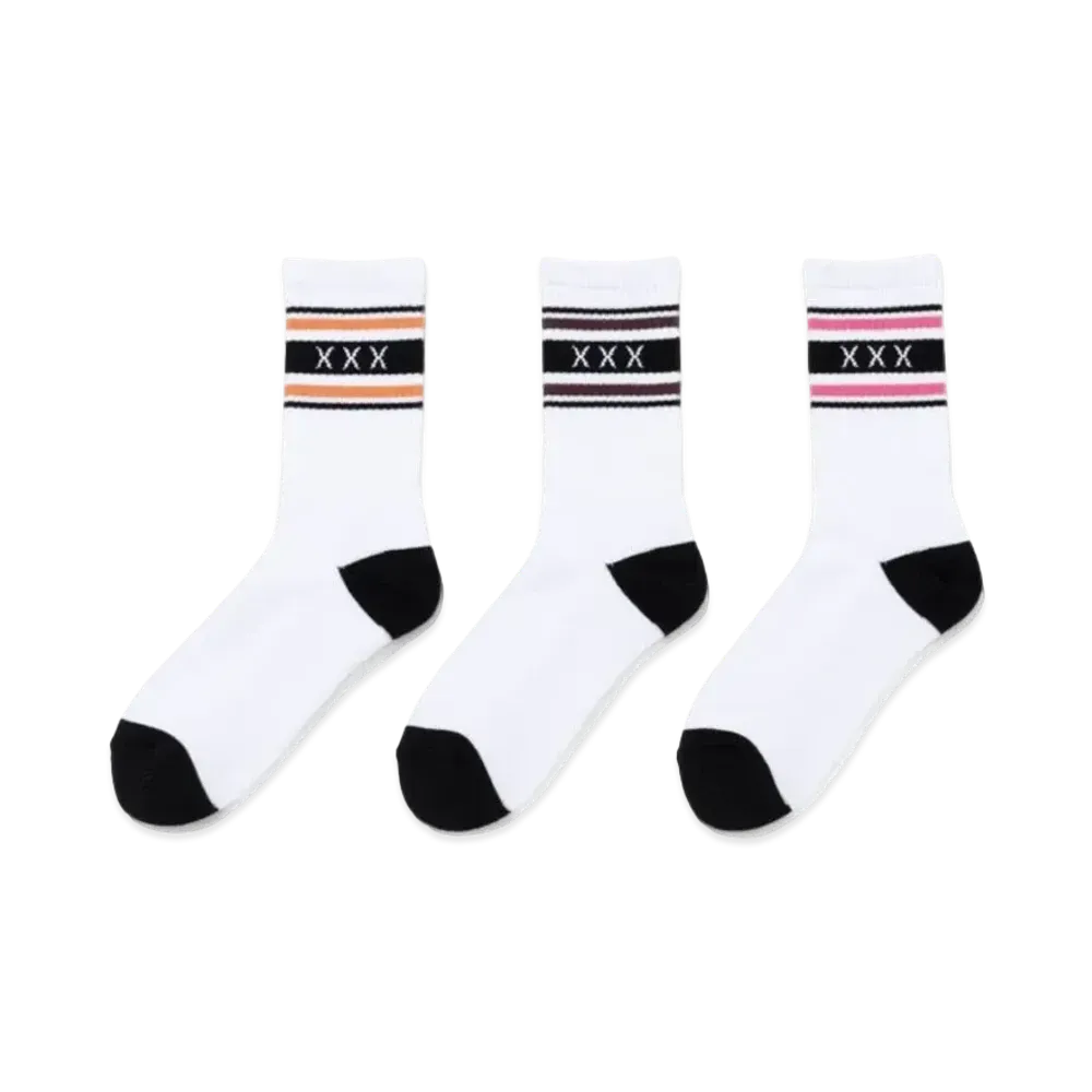 GOD SELECTION XXX Socks (3Piece 1Pack) GX-S24-SO-04 "Orange/Brown/Pink"