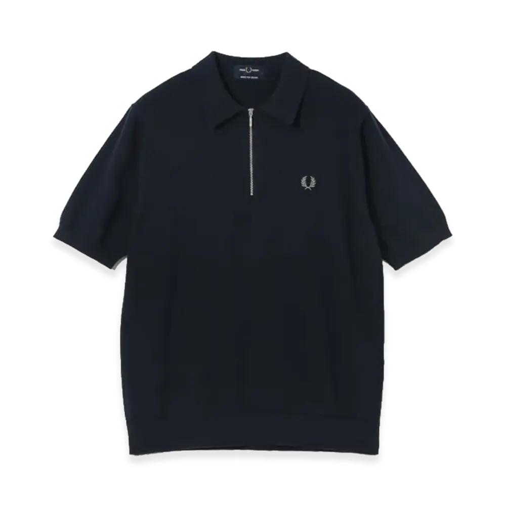 BEAMS x FRED PERRY Exclusive Half-Zip Knit Polo "Navy"