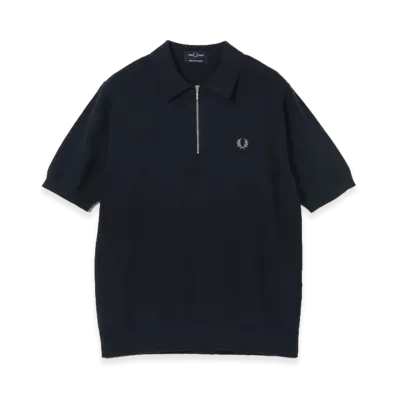 BEAMS x FRED PERRY Exclusive Half-Zip Knit Polo "Navy"