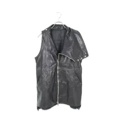 Chrome Hearts x Rick Owens Showtek Cemetery Cross Patch Daggered Leather Vest "Black"