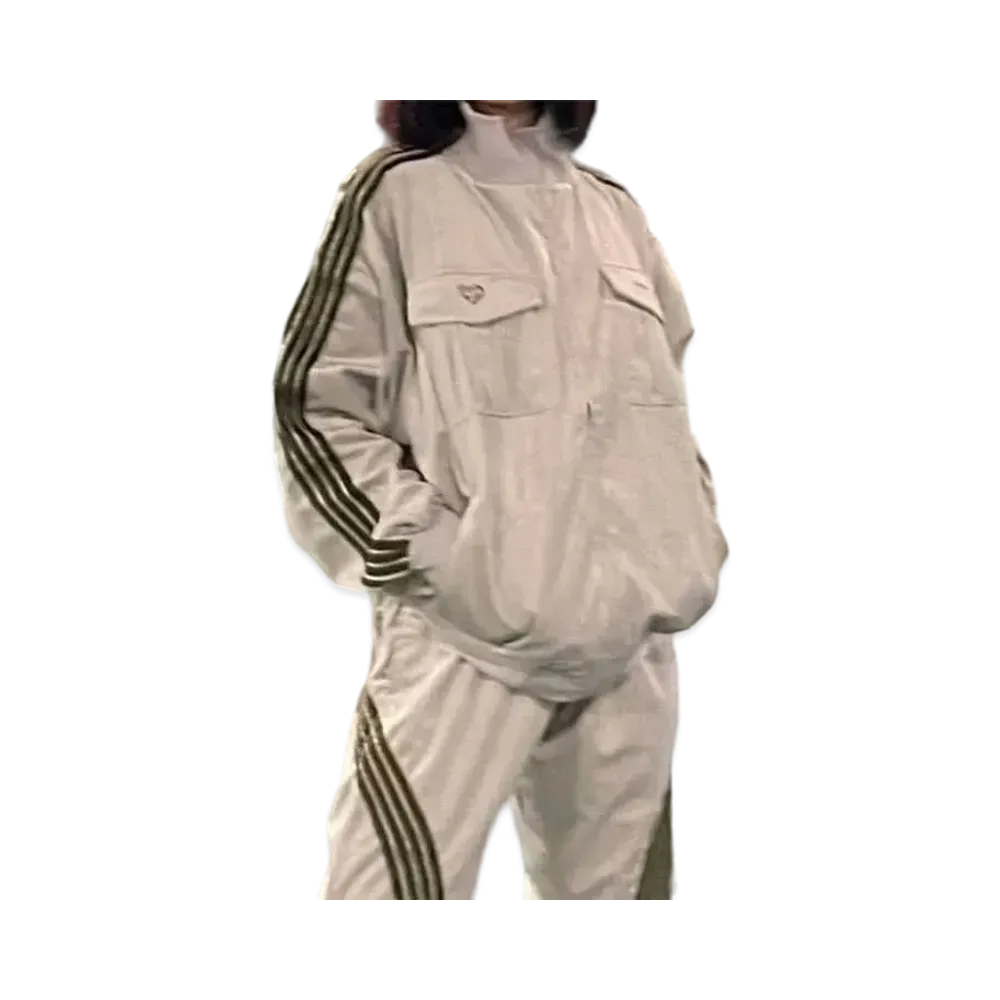 HTH velor track jacket "LIGHT GRAY"