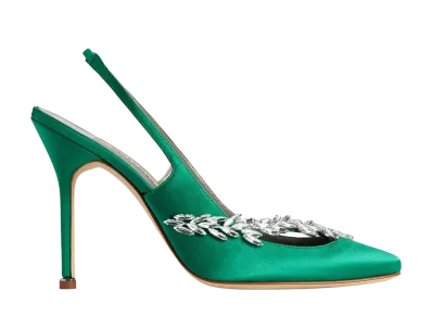 Manolo Blahnik × BALENCIAGA Women's 105mm Slingbacks "Grass"