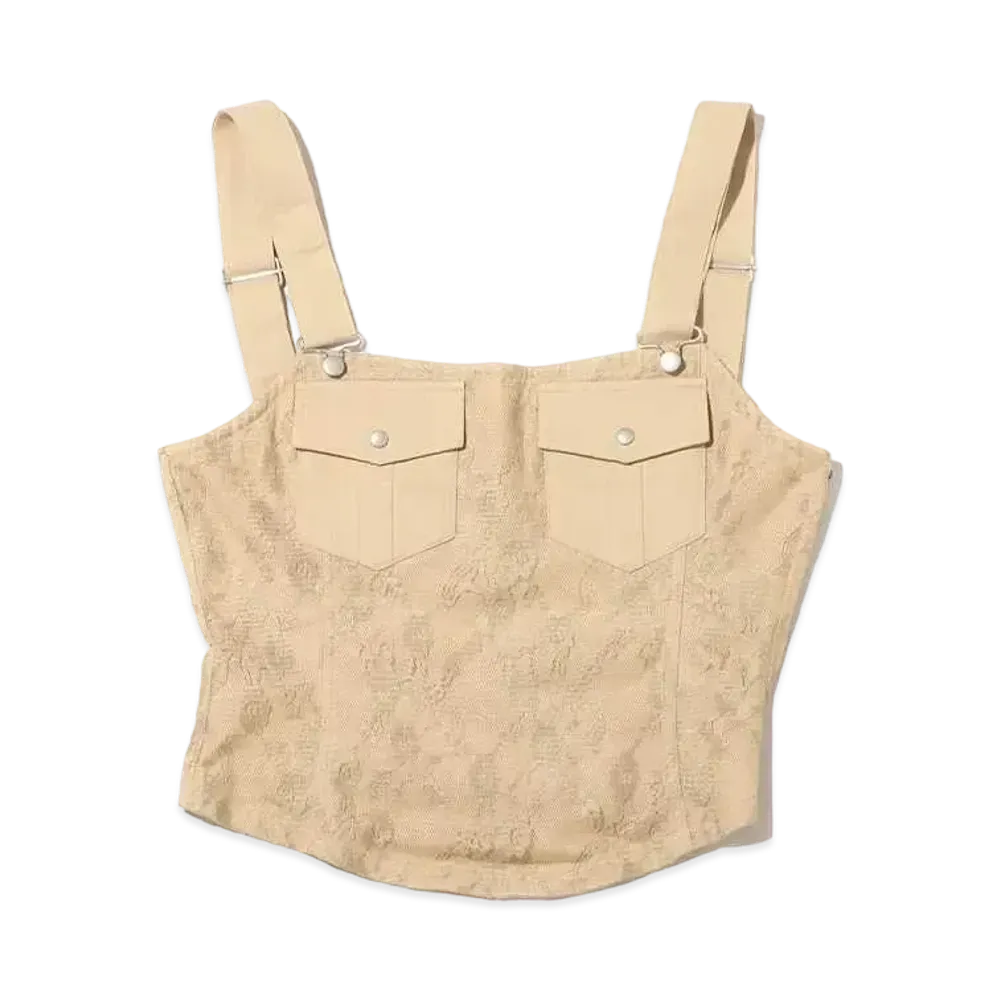atmos pink Corset Fuu Lace Tank "Beige"