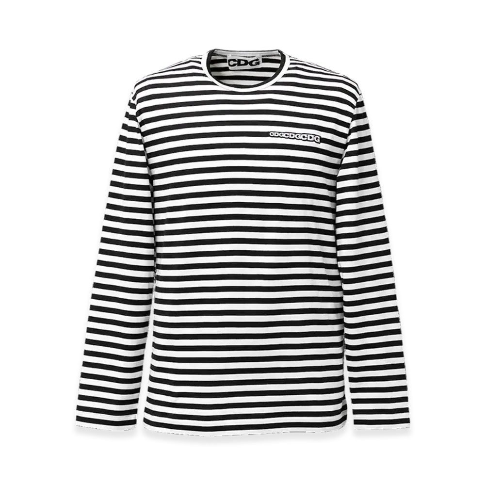 COMME des GARCONS CDG Patch Long Sleeve T-Shirt Black Stripe "Black"