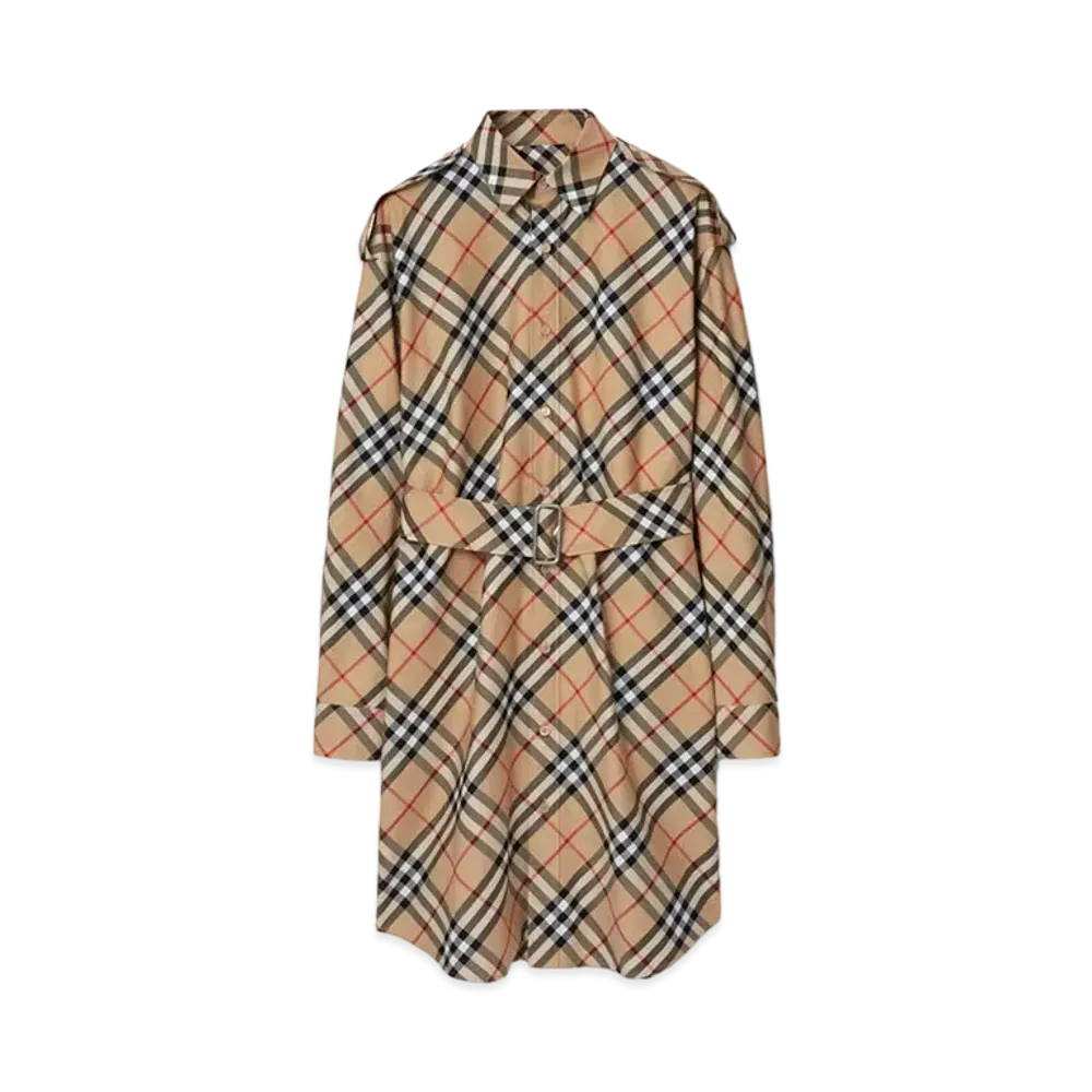 Burberry Check Cotton Shirt Dress "Sand"