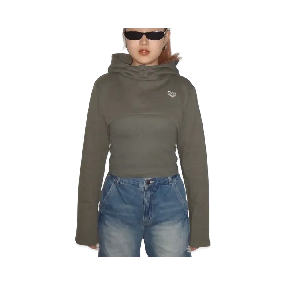HTH layered hoodie "KHAKI"