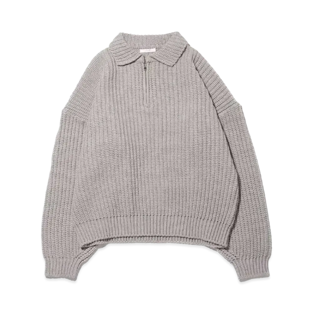 atmos pink Half-Zip Knit Tops "Gray"