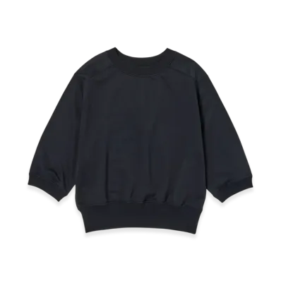 AURALEE Elastic High Gauge Sweat Half Sleeved P/O "Black"