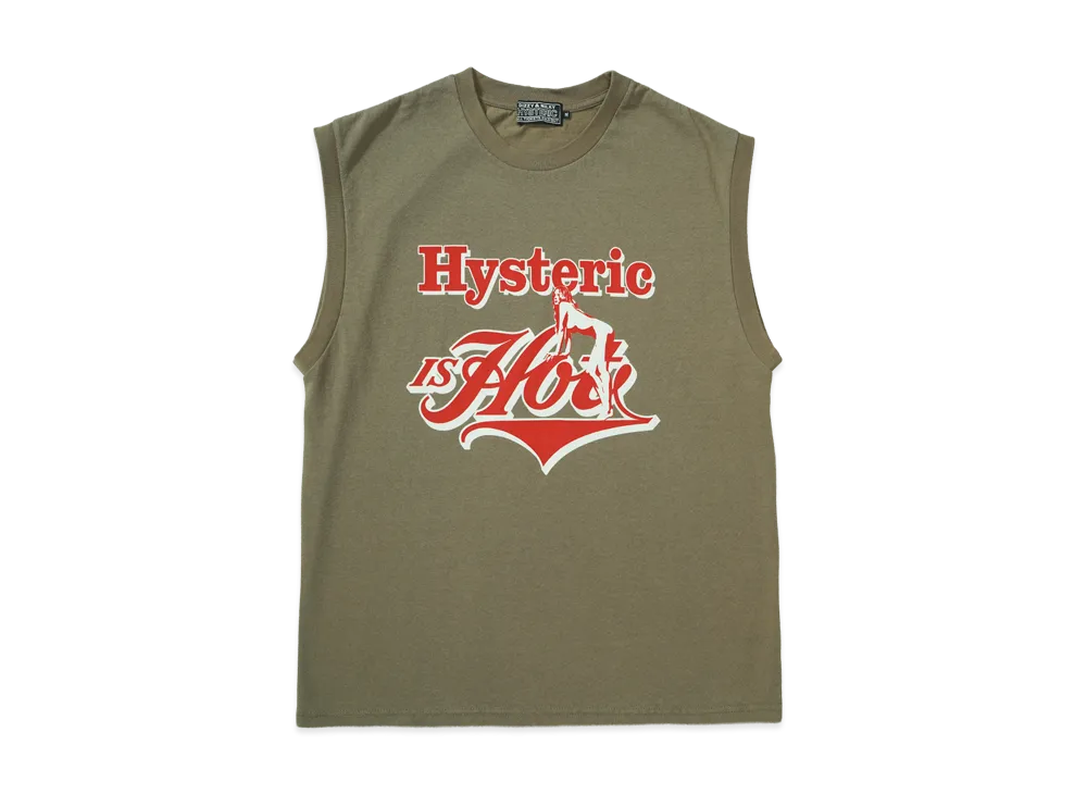 HYSTERIC GLAMOUR Hysteric Is Hot Sleeveless Tee "Khaki"