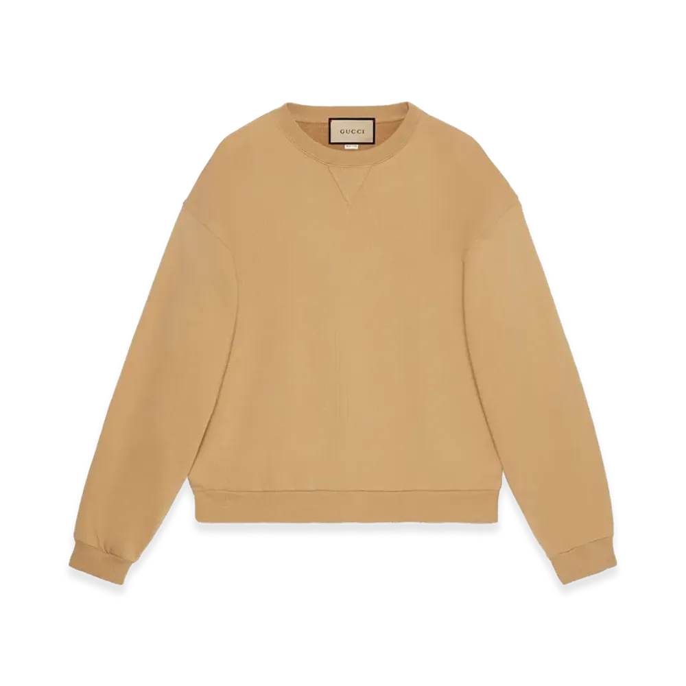 GUCCI Sweatshirt with Web Ribbon "Beige"