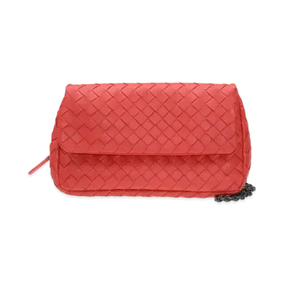 Bottega Veneta Lambskin Crossbody Bag "Red"