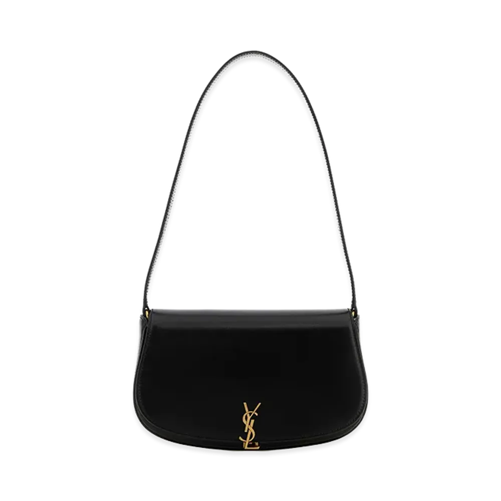 Saint Laurent Women's Leather Demi Lune Shoulder Bag "Black"
