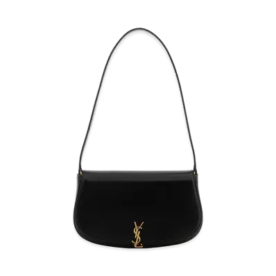 Saint Laurent Women's Leather Demi Lune Shoulder Bag "Black"