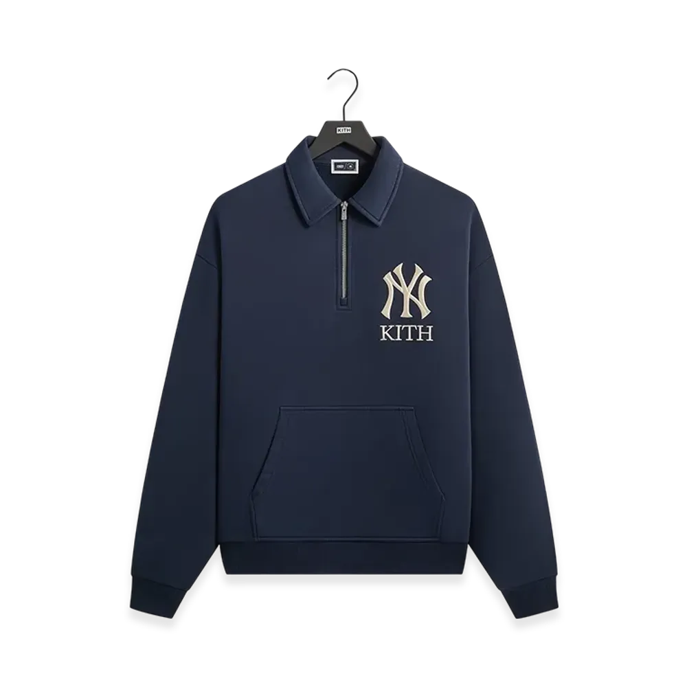 Kith x The New York Yankees Quarter Zip Popover Sweatshirt "Nocturnal"