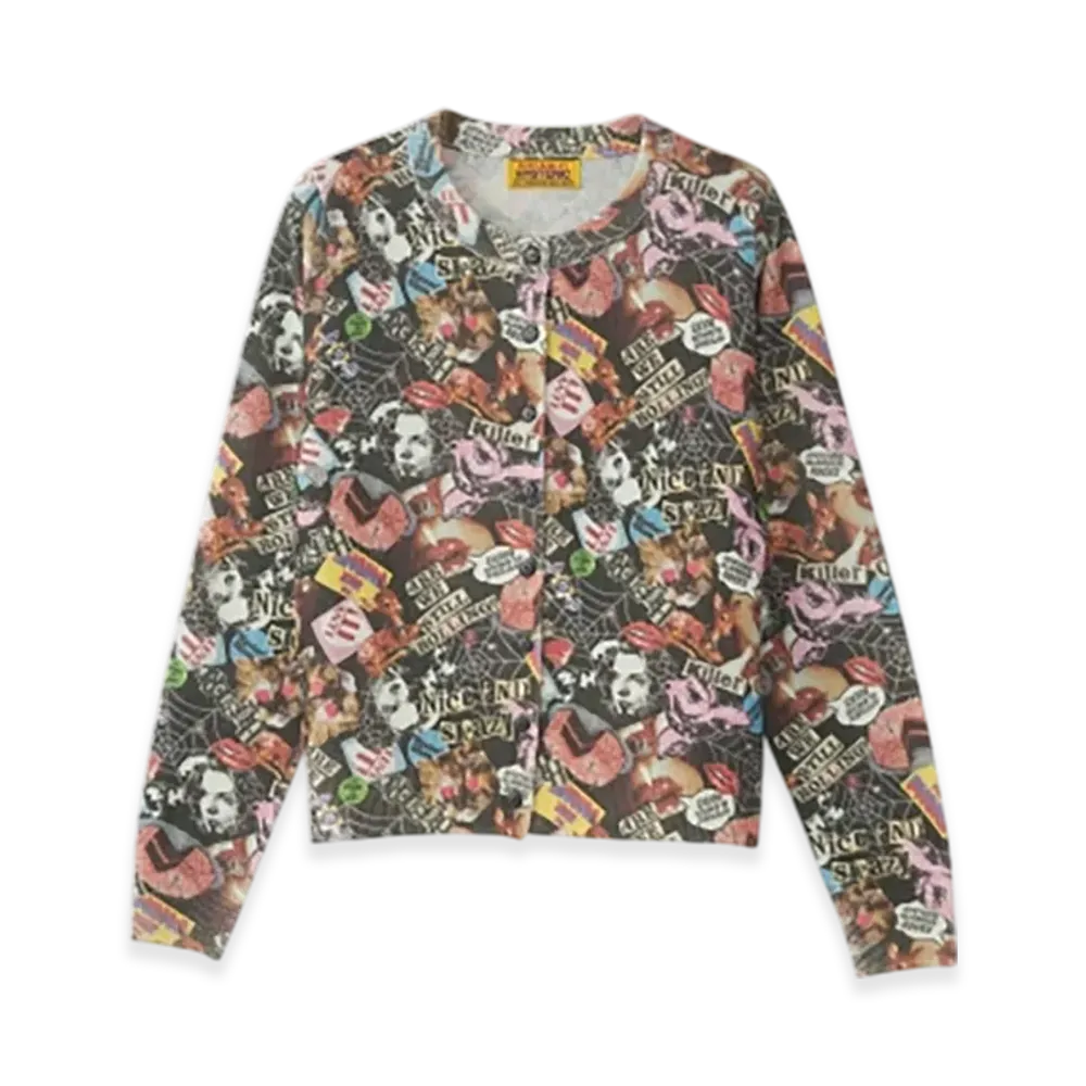 HYSTERIC GLAMOUR Killer Queen Print Cardigan "Multi"