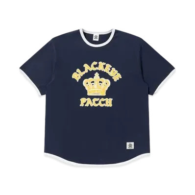 BlackEyePatch Crown Logo Ribbed Tee "Navy"