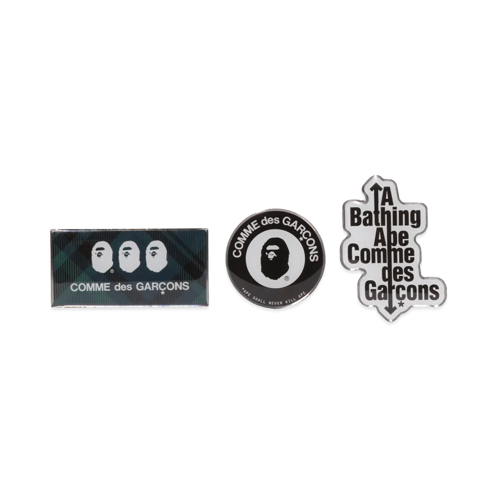 A BATHING APE x COMME des GARCONS CDG Osaka Bape Pins Set "Multi"