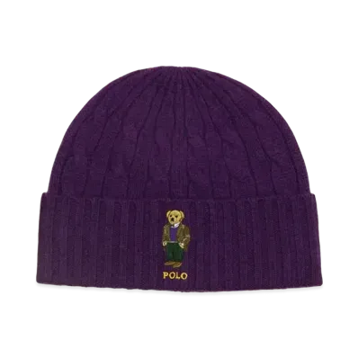 Polo Ralph Lauren Classic Cable Heritage Bear Beanie "Purple"