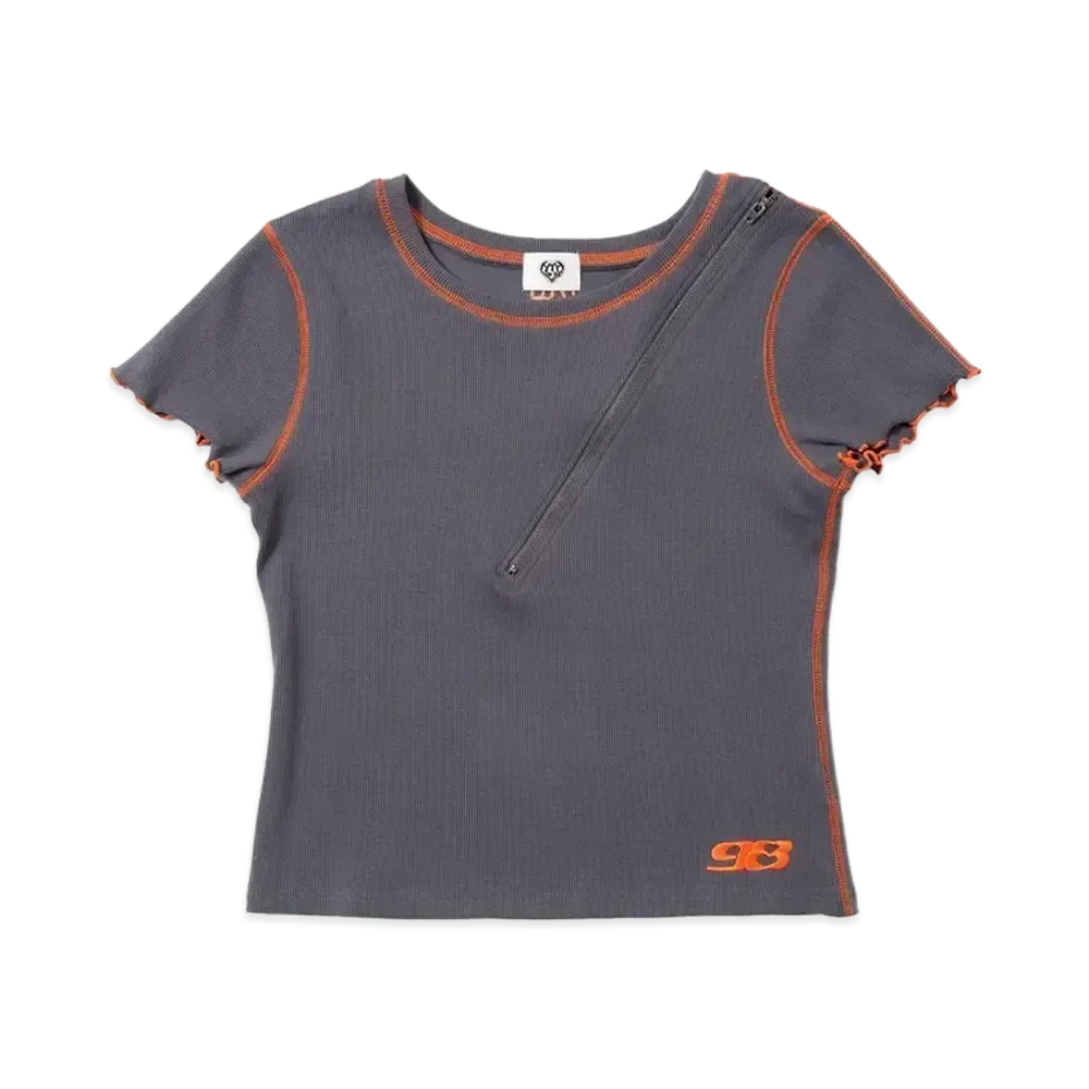 HTH Mellow zip Tee "CHARCOAL"